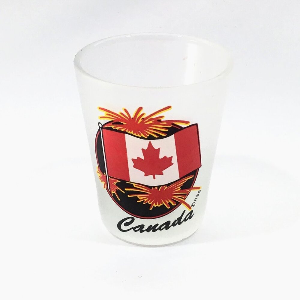 Canada Flag And Fireworks Shot Glass - Souvenir - Collectible